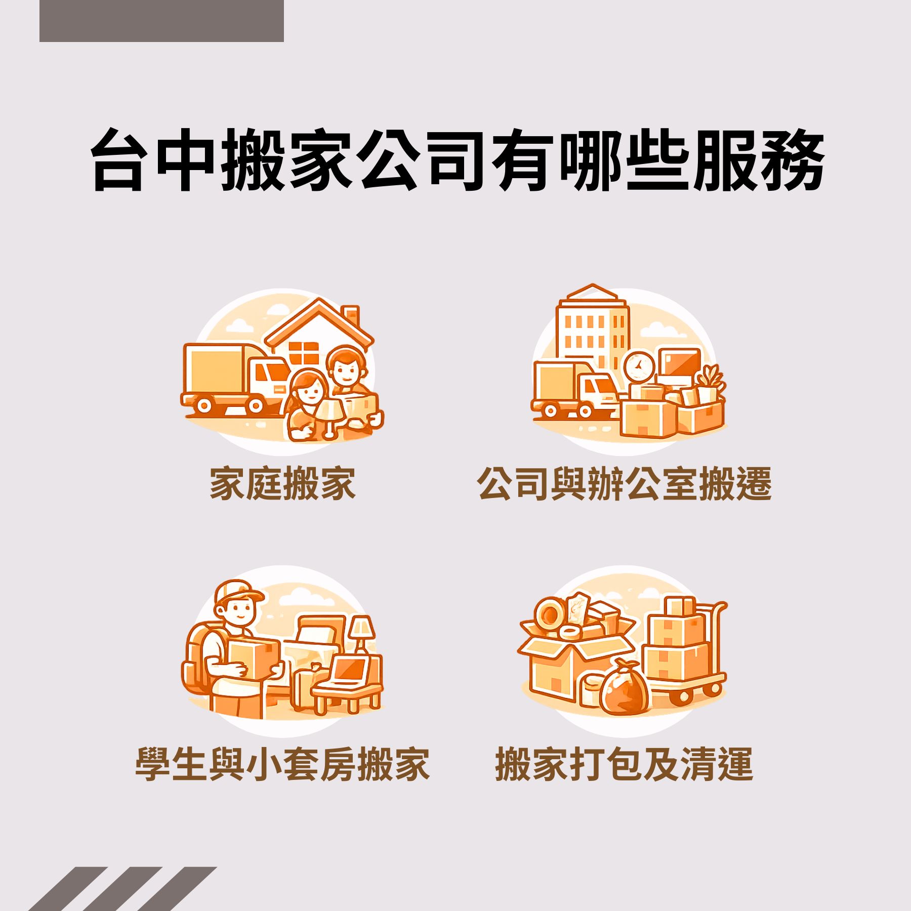 台中搬家公司有哪些服務？ 4 大類型一次解析